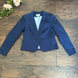 Blue single breasted one button blazer